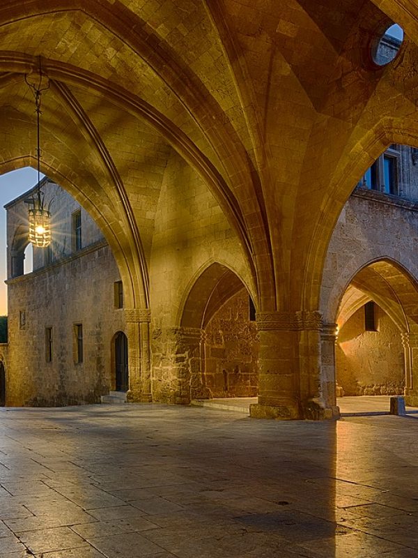 streets of the Knights in the old town of  Rhodes Greece